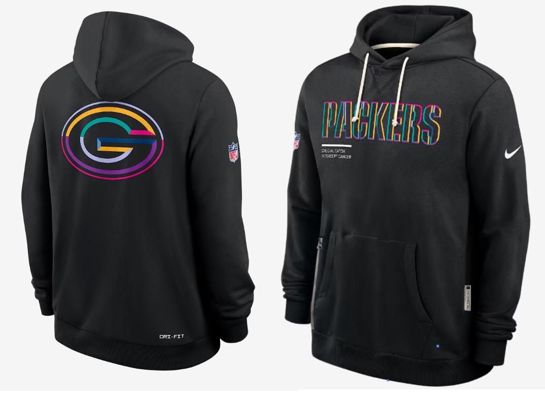 Men Green Bay Packers black 2025 Nike NFL hoodie